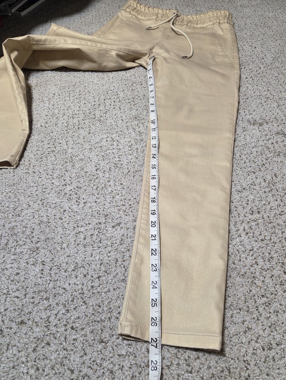 Bevy Flog Shely Gold Pull On Drawstring Pants Women's No Wrinkle Trousers 27 - Picture 5 of 10